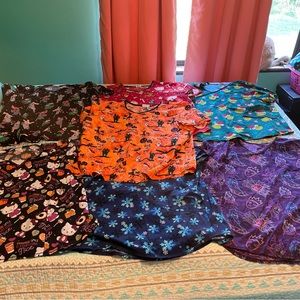 Lot of 7 holiday scrubstar scrub tops 3x